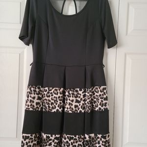 Black and leopard dress